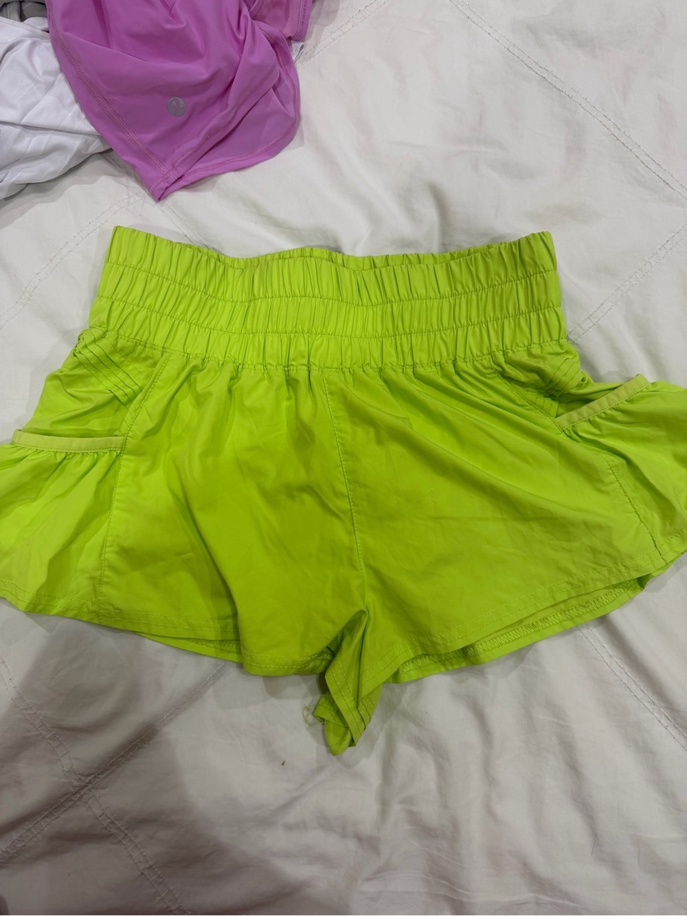 Free people movement High-Waist Neon Green Women’s Athletic Shorts
